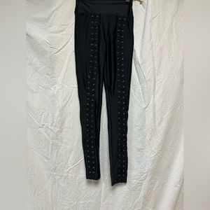 Forever 21 NWOT black leggings with laces and grommet detail on front